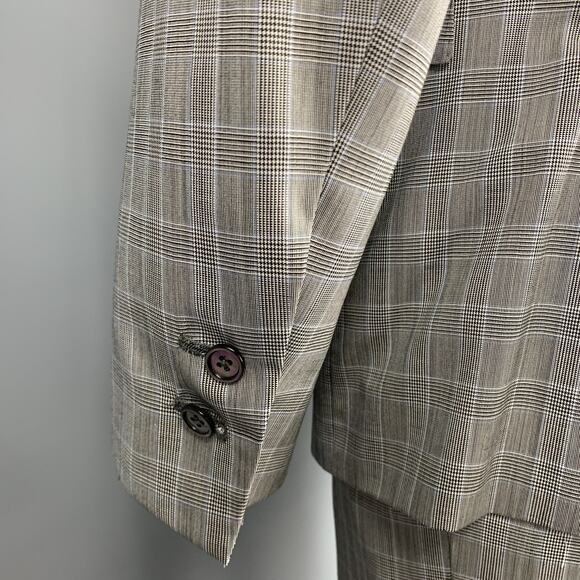 BLACK FLEECE Size 40 Grey Glenplaid Wool Notch Lapel Suit - Picture 6 of 7